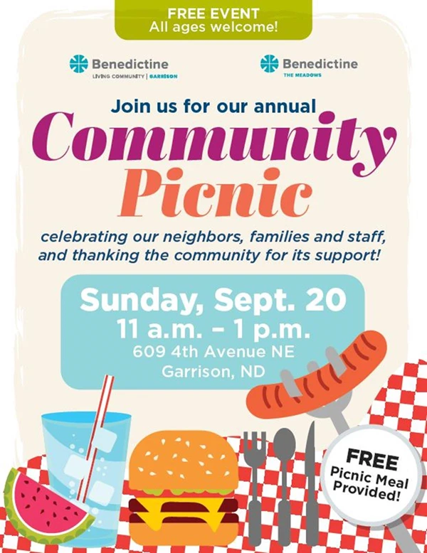 Image showing Benedictine Living Community Picnic in Garrison North Dakota