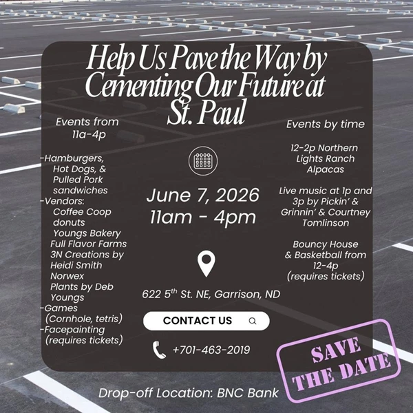 Image showing St. Paul Lutheran Church Parking Lot Party in Garrison North Dakota