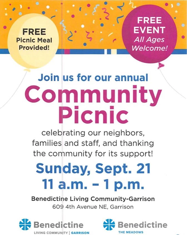 Image showing Benedictine Living Community Picnic in Garrison North Dakota