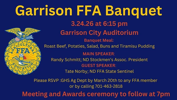 Image showing Garrison FFA Banquet in Garrison North Dakota
