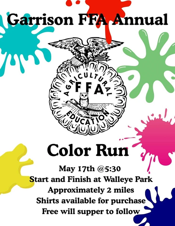Image showing Garrison FFA Color Run in Garrison North Dakota