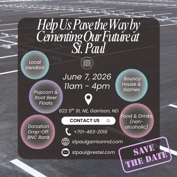 Image showing St. Paul Lutheran Church Parking Lot Party in Garrison North Dakota
