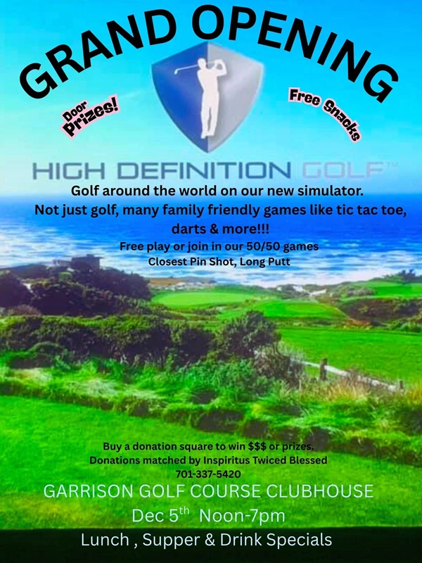 Image showing Garrison Golf Course Simulator Grand Opening in Garrison North Dakota