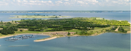 Ariel view of Fort Stevenson State Park